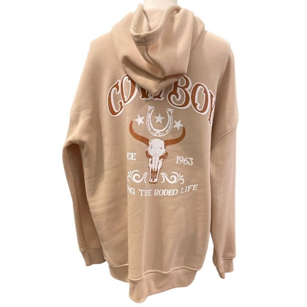 Rue21 Womens Embroidered Zip Up Sweatshirt Hoodie Jacket Size L Drawstring - Picture 2 of 15